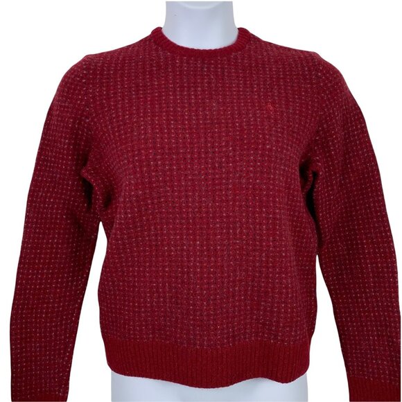 Size Large Sweater Wool Blend Red Blue Long Sleeve Pullover Original Penguin - Picture 1 of 5